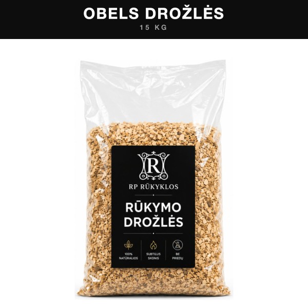 Obels medžio drožlės rūkymui 15 kg.